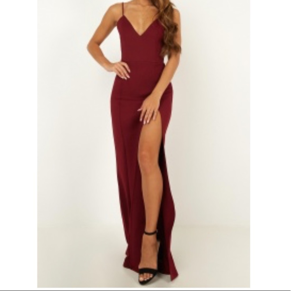 Long wine dress